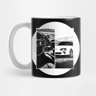 TOYOTA SUPRA MK4 Black 'N White 5 (Black Version) Mug